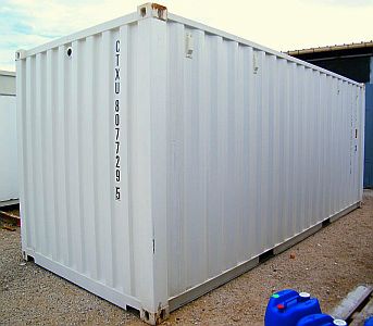 conteneur neuf premier voyage peint en blanc équipé par SOMOLOC FTF conteneur neuf 20 pieds tout blanc Somoloc FTF